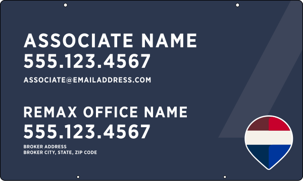 Hanging Associate Name w Broker Address Sign Panel, 18h x 30w, 3mm Aluminum Composite